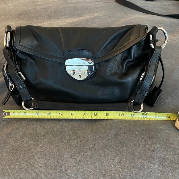 Prada Handbags - PRADA black leather shoulder bag